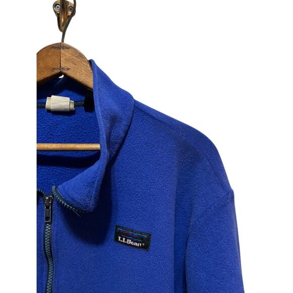 Vintage vtg L. L. Bean fleece jacket royal blue full zip sz women's XL coat - Picture 3 of 6